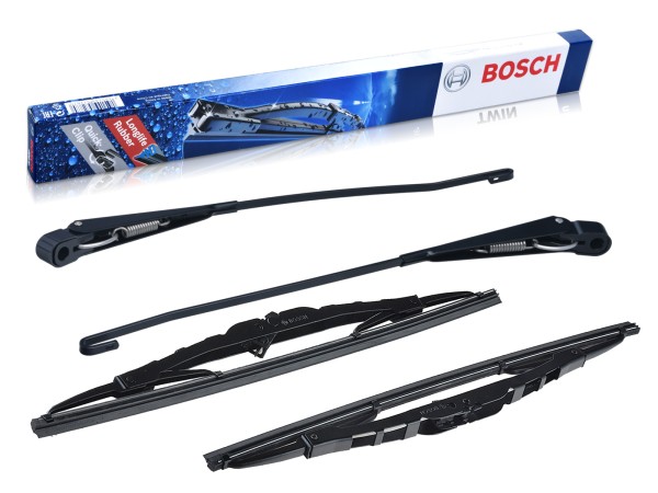 SET tergicristallo per PORSCHE 911 G dal '78- 964 bracci + spazzole NERO