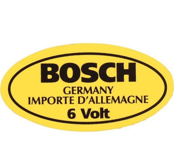 Klebeschild Zündspule für PORSCHE 356 Bosch 6V Aufkleber Sticker