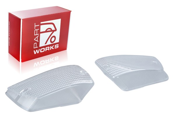 Turn signal glass for PORSCHE 928 S4 GTS from '86- Front turn signals FRONT CLEAR WHITE L+R
