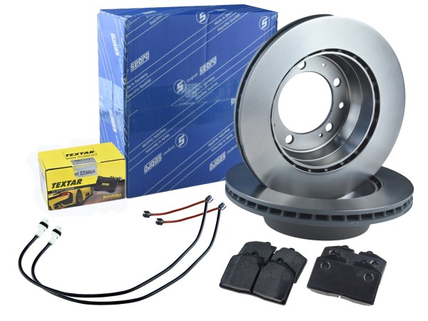 Brake discs + brake pads + WK for PORSCHE 928 5.0 S4 GTS from '89- REAR