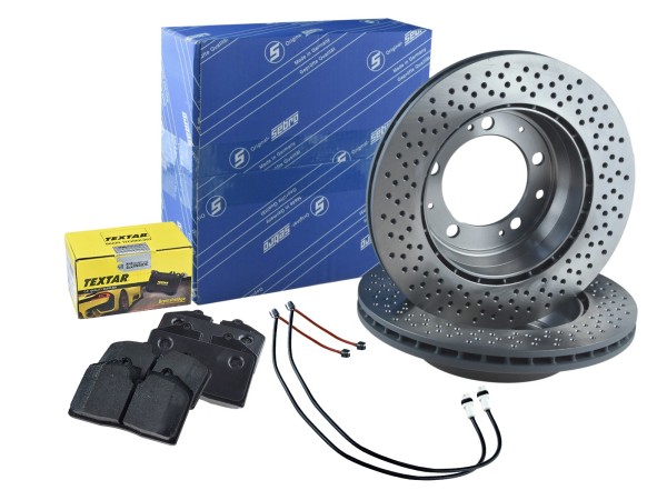 Brake discs + brake pads + WK for PORSCHE 993 Carrera REAR