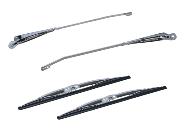 Windshield wiper SET for PORSCHE 911 F 912 -'67 wiper arms wiper blades SILVER