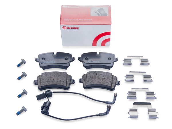 Brake pads + warning contacts for PORSCHE Macan 95B 3.0 S PR no. 1KE 1KY REAR