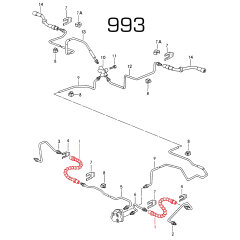 2x latiguillos de freno para PORSCHE 964 993 Carrera turbo DELANTERO