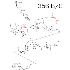 2 tubi freno anteriori per PORSCHE 356