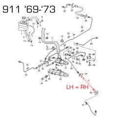 2 flexibles de frein arrière pour Porsche 911 F/G...