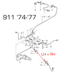 2 mangueras de freno para PORSCHE 911 F/G SC 930 hasta el 83 y 914 hasta el 71 (traseras)