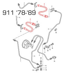 2 flexibles de frein avant pour Porsche 911 F/G SC 930 914
