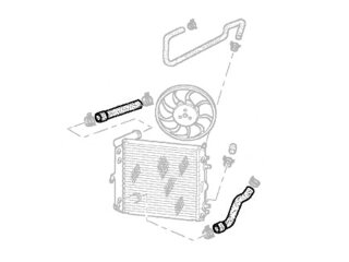 Tubo flessibile del radiatore per PORSCHE Boxster 986 2.7 mandata + ritorno DESTRO