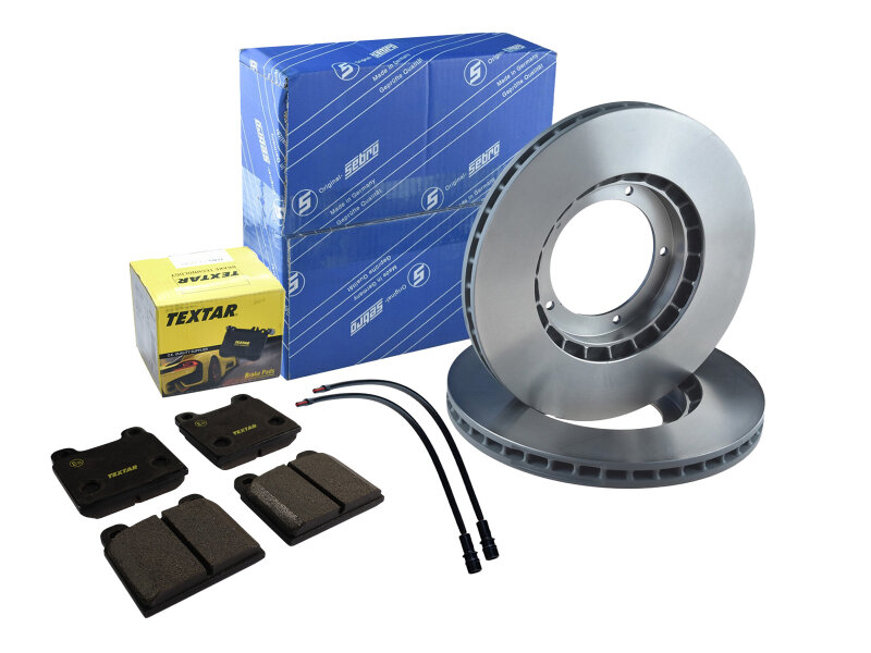 Brake discs + brake pads + wear indicator for PORSCHE 911 3.2 Carrera FRONT