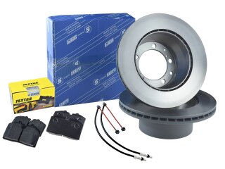 Brake discs + brake pads +WK for PORSCHE 964 Carrera REAR