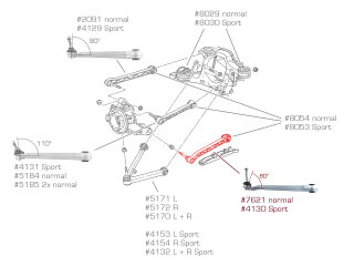 Jambe de force PORSCHE 993 triangle de suspension 80...