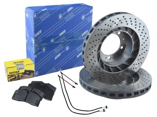 Bremsscheiben + Bremsbeläge +WK für PORSCHE 964...
