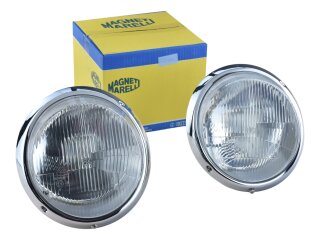 Phares chromés gauche et droit Magneti Marelli...