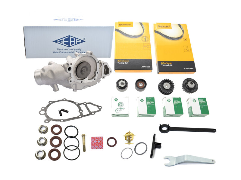 Water pump + timing belt + idler pulleys + tools for...