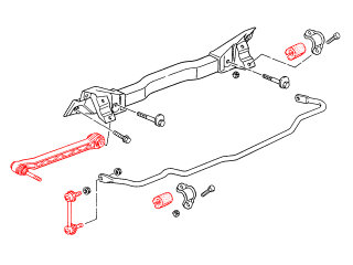8x bracci trasversali + aste di accoppiamento montanti per PORSCHE 993 REAR SPORT in cambio