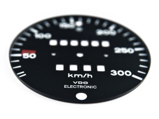 Original Porsche 930 3.0 turbo VDO speedometer face 300 V1 (exchange)