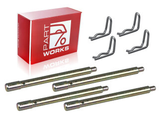 4x Perno di fissaggio pastiglie freno + Coppiglia per PORSCHE 911 2.2 2.4 2.7 3.0 SC POSTERIORE