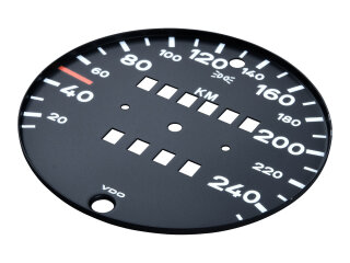 Cadran de compteur de vitesse dorigine Porsche 911 3.0 SC VDO 250 km/h V2 (&Eacute;change standard)