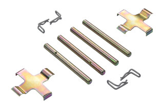 Retaining pin + spring plate brake pad guide for PORSCHE...