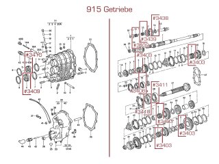 Caja de cambios de jaula de agujas para PORSCHE 911 F/G SC 915 914 G31 99920147000