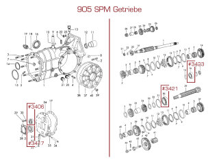 Differenziale su cuscinetto a rulli conici per PORSCHE...