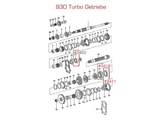 Caja de cambios con rodamiento de rodillos cil&iacute;ndricos para PORSCHE 911 915 924 930 G31 99911014601
