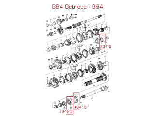 Cambio con cuscinetto a rulli cilindrici per PORSCHE 911 G50 964 993 G64 996 G96 99911011701