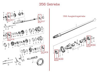 Deep groove ball bearing gearbox for PORSCHE 356 50-65...