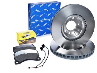 Brake discs + brake pads + water jacket for PORSCHE Cayenne 957 PR No. 1LP FRONT