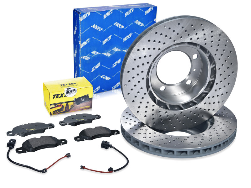 Discos de freio + pastilhas de freio + indicador de desgaste para PORSCHE 981 Boxster 981C 2.7 DIANTEIRO
