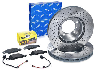 Discos de freio + pastilhas de freio + indicador de desgaste para PORSCHE 981 Boxster 981C 2.7 DIANTEIRO