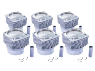 6x pistons + cylinders for PORSCHE 911 3.0 SC 76-80 180/188/200HP 93010396205