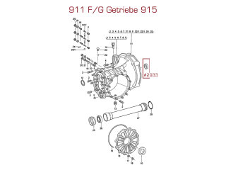 Versnellingsbak keerring voor PORSCHE 911 F/G SC 72-86...