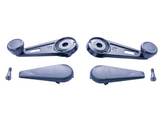 2x manivelle de vitre pour PORSCHE 911 jusqu&agrave; -83 NOIR + cache + vis