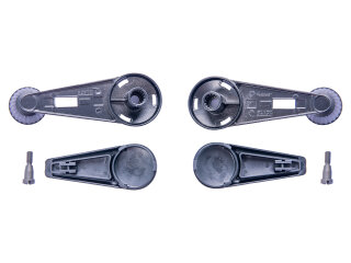 2x window crank for PORSCHE 911 up to -83 BLACK + cover + screws