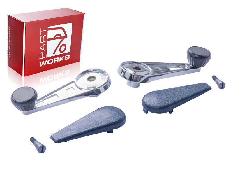 2x window crank for PORSCHE 911 up to -83 CHROME + cover...