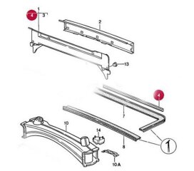 Travessa para Bloco de Terminais de Veda&ccedil;&atilde;o do Compartimento do Motor PORSCHE 911 F/G 914 1m