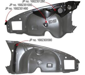 Wheel arch inner fender for PORSCHE 911 F 69-73 FRONT RIGHT COMPLETE