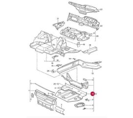 ポルシェ964 トランクフロアリペアパネル用スペアホイールウェル