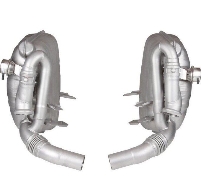 Rear silencer for PORSCHE 996 Sport exhaust with valve...
