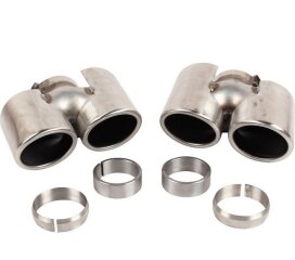 2x Exhaust Tailpipes for PORSCHE 997 Carrera up to -08...