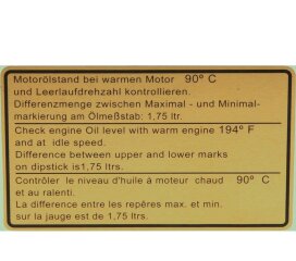 Adhesive Oil Level Sticker for PORSCHE 911 G 3.0-3.3 from...