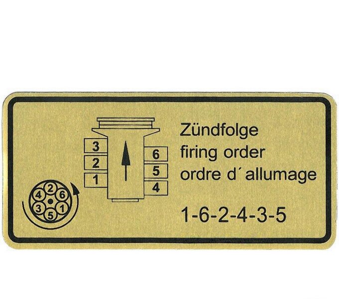 Sticker met ontstekingsvolgorde voor PORSCHE 911 G 930 turbo