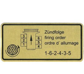 Klebeschild Zündfolge für PORSCHE 911 G 930...