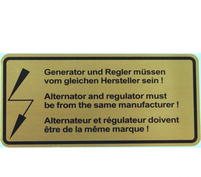 Étiquette adhésive pour alternateur PORSCHE...