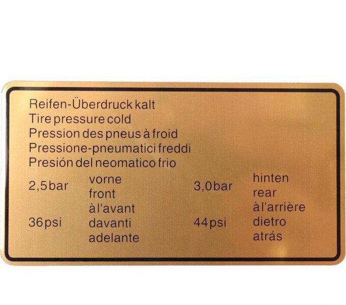 Étiquette adhésive de pression des pneus...
