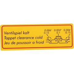 Étiquette adhésive de jeu aux soupapes pour...