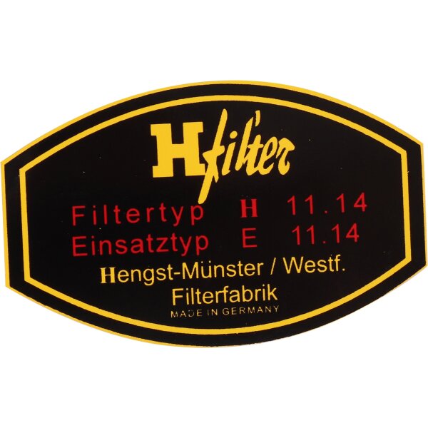Étiquette adhésive pour filtre à huile PORSCHE 356 911 F 912 (Étiquette H)