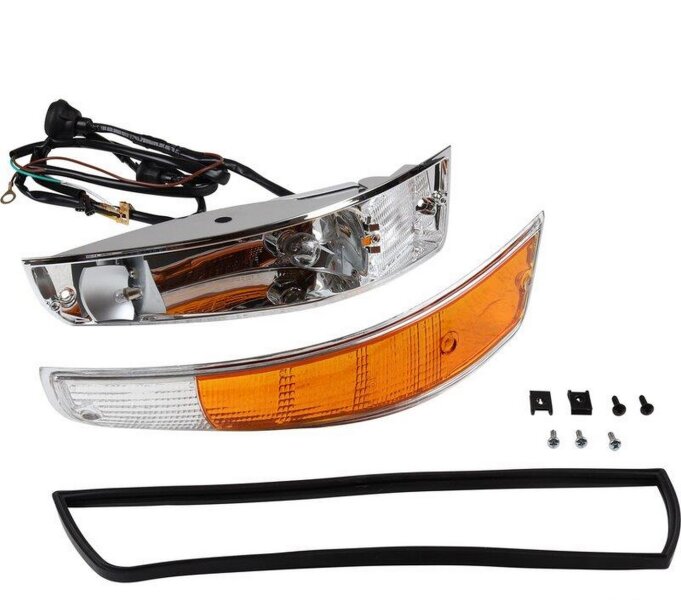 1x Intermitente para PORSCHE 911 69-73 DELANTERO DERECHO COMPLETO METALICO
